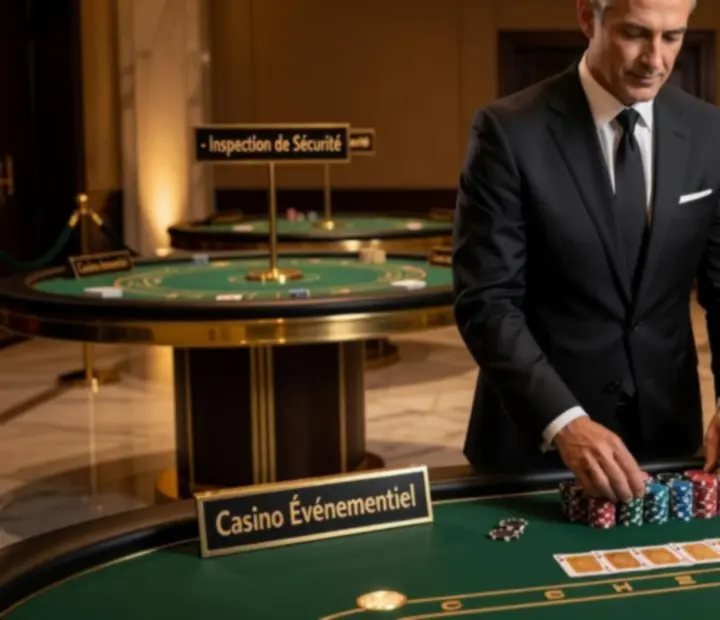 Vue détaillée de matériel d'animation casino professionnel et sécurisé.