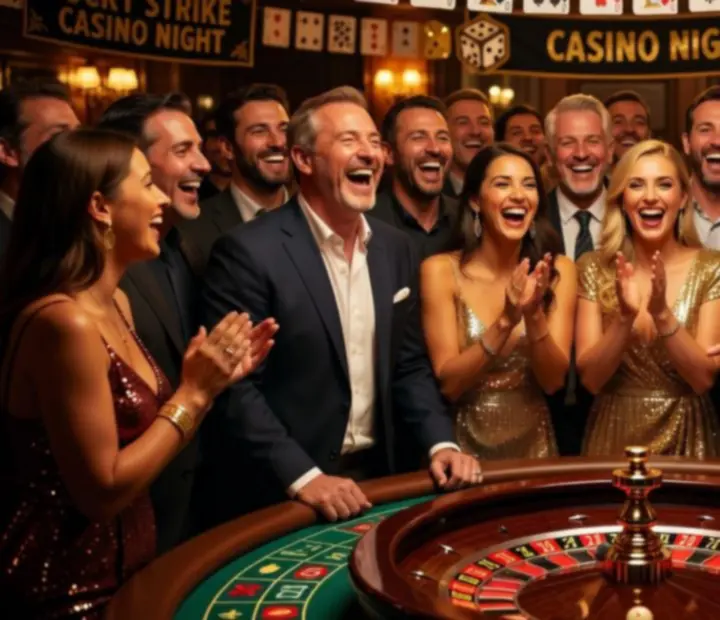 Montage de photos d'invités jouant à la Roulette lors de plusieurs soirées casino événementielles