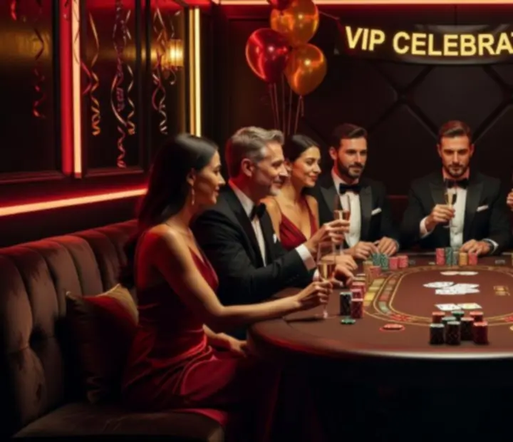 Invités en tenue de soirée profitant d’une ambiance VIP casino